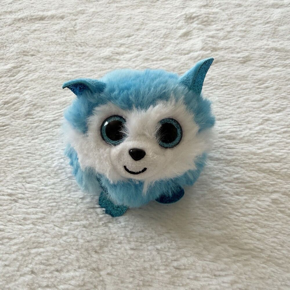 Ty Beanie Balls Prince Blue Siberian Husky Dog 3" Plush Stuffed Animal Toy